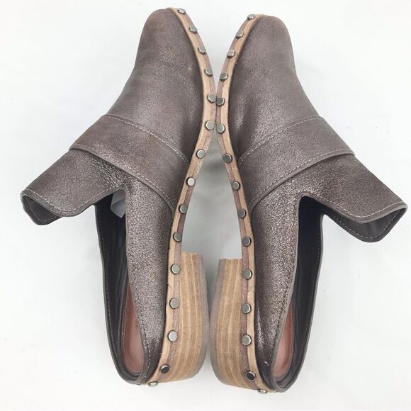 Mercer Edit CASE CLOSED Metallic Bronze Leather Metal Studded Casual Mules - Picture 7 of 14